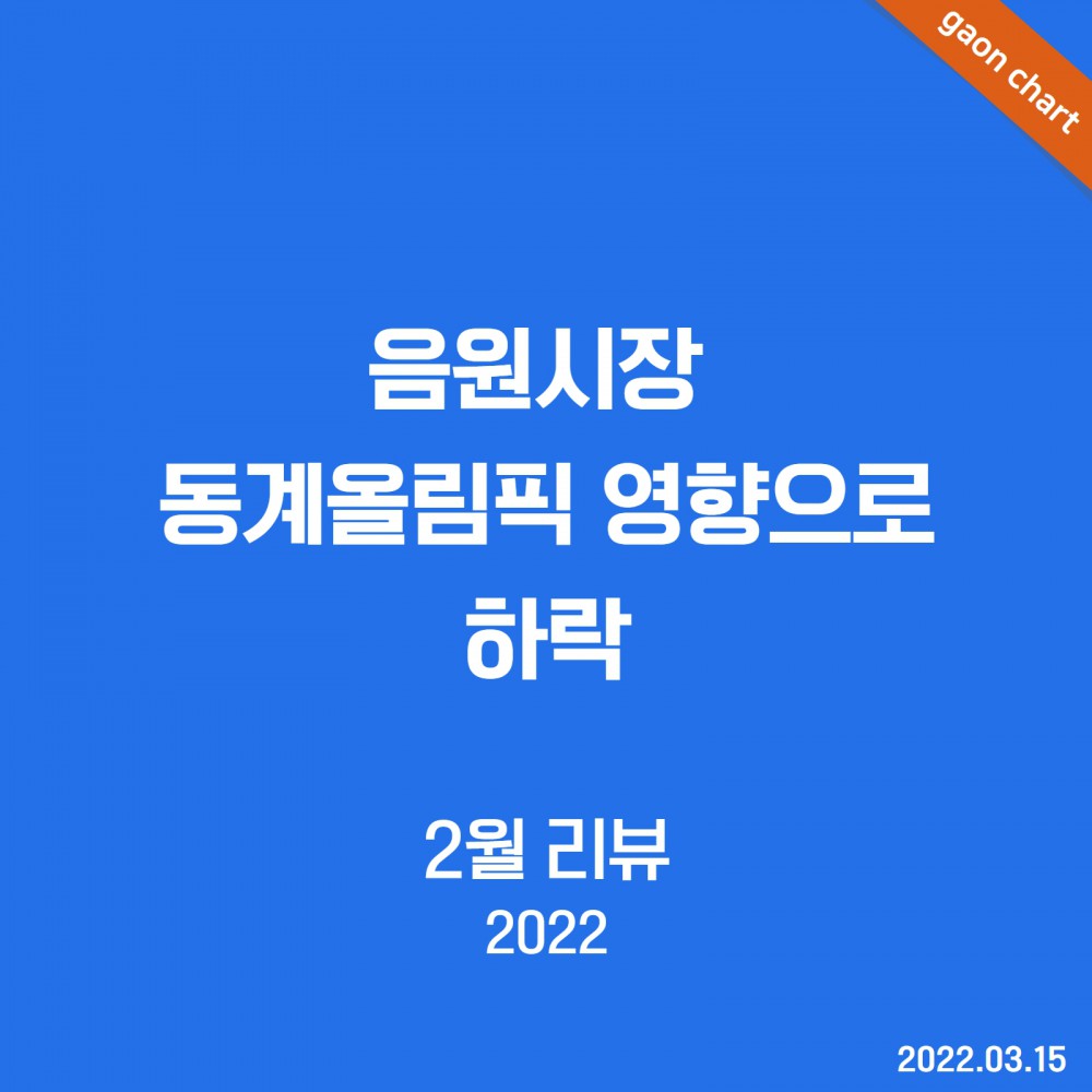 음원시장 동계올림픽 영향으로 하락 - 2월 리뷰(2022)